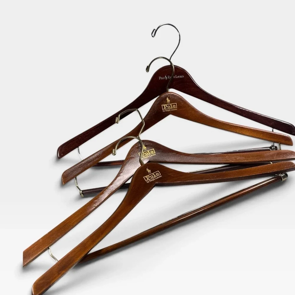 Vintage Polo Ralph Lauren Wood Hangers Lot 4 – 3 Pants 1 Shirt Store Display
